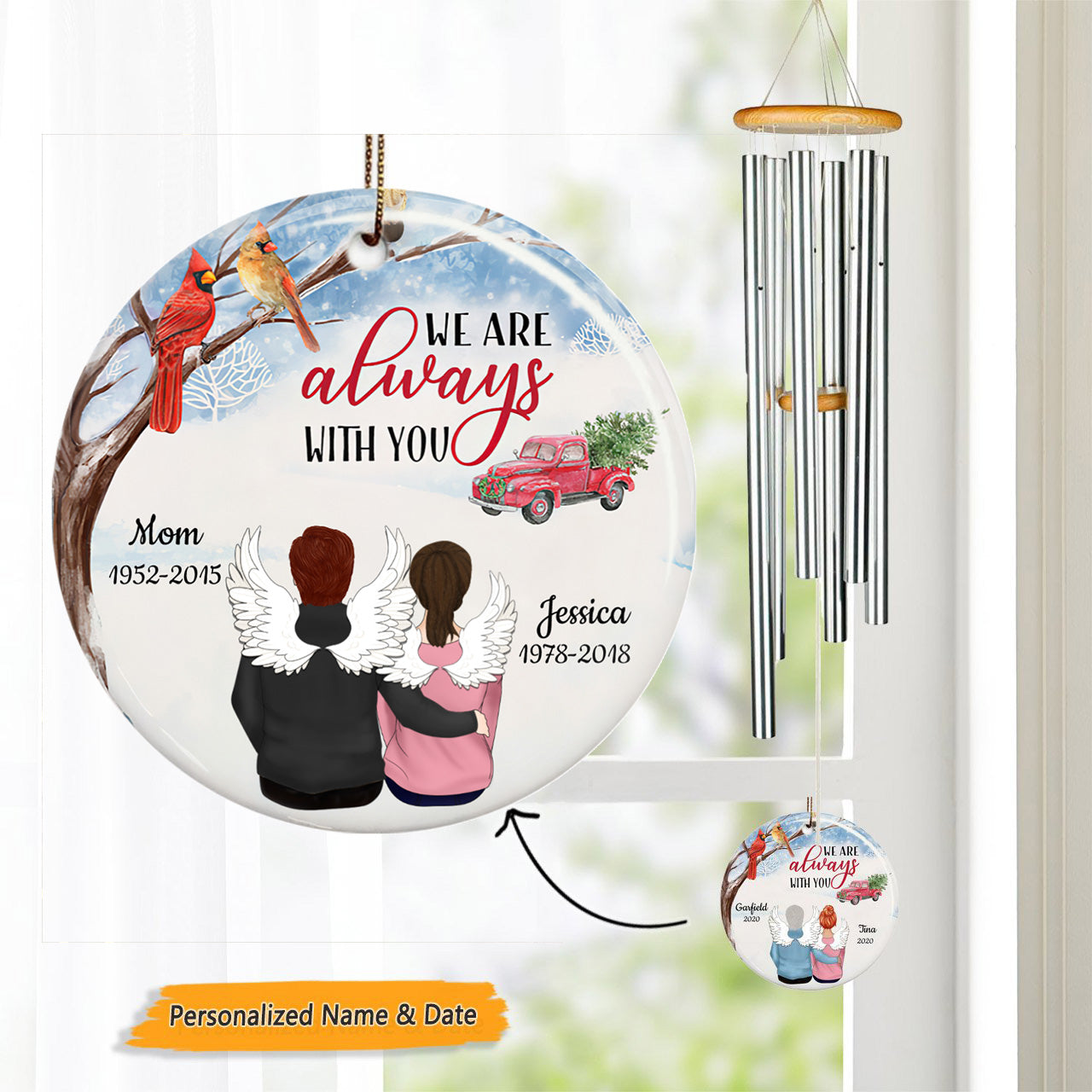 Dad & Mon Always With You Custom Wind Chime