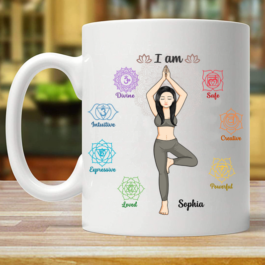 I Am Divine Intuitive Expressive Loved - Gift For Yoga Lovers - Personalized Custom Mug (Double-sided Printing