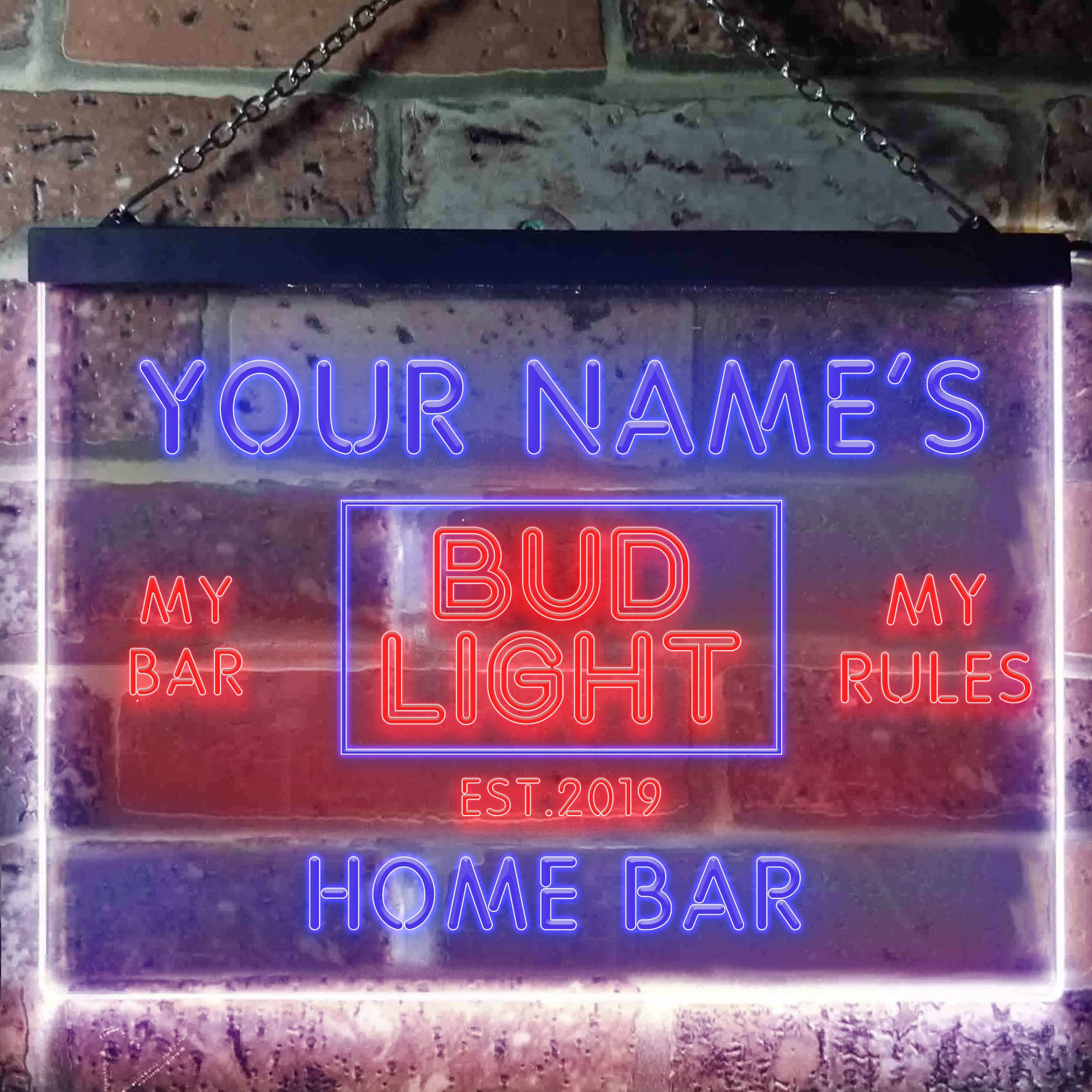 Personalized Bud Light Home Bar Neon LED Sign