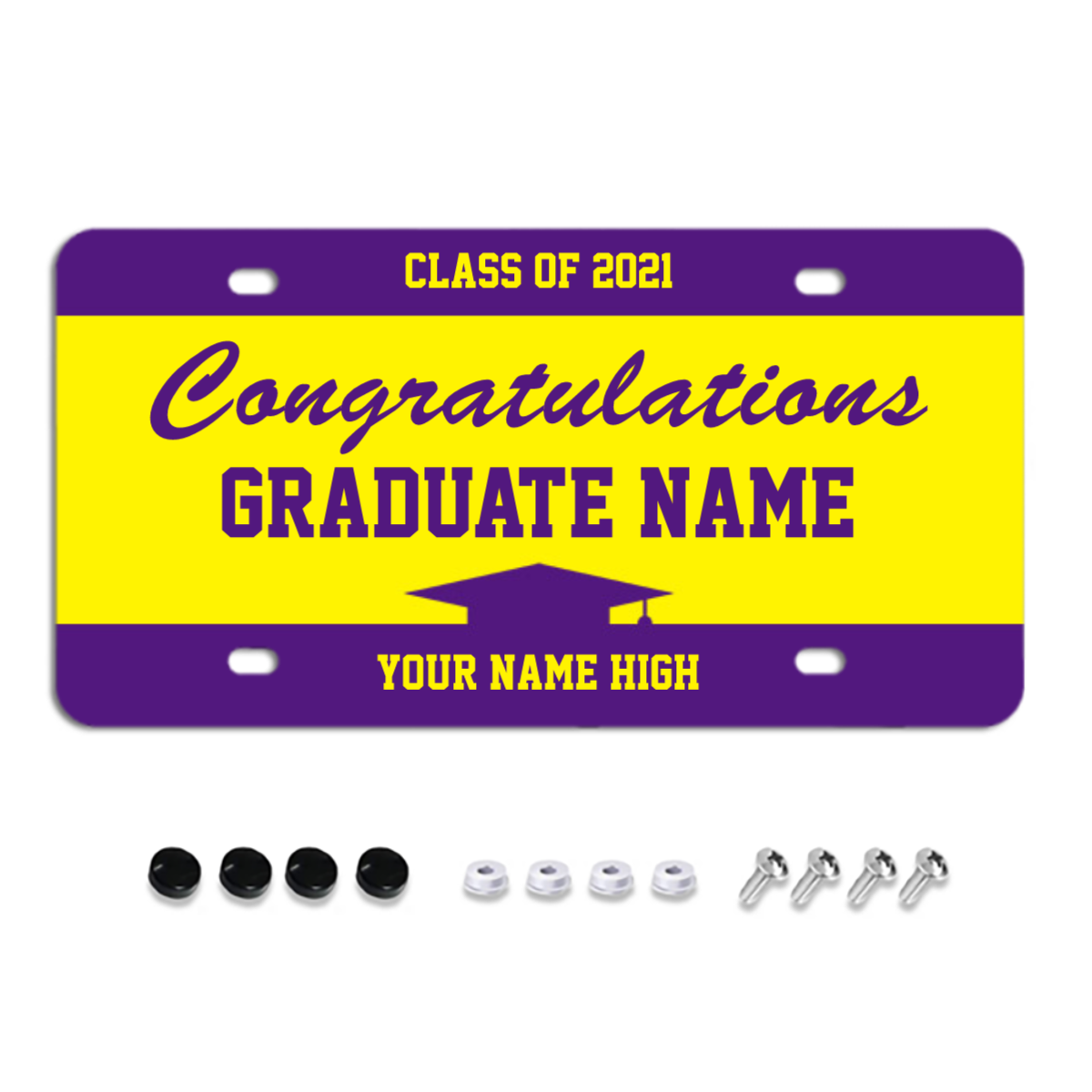High School Graduation Class of 2021 custom name L