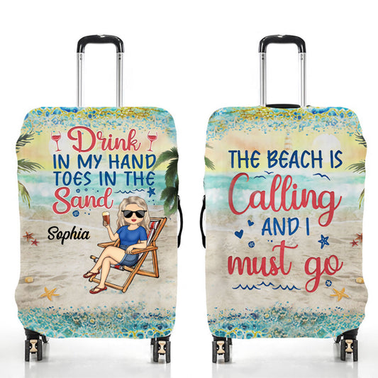 Just A Girl Who Loves Beaches Traveling - Gift For Women - Personalized Custom Luggage Cover