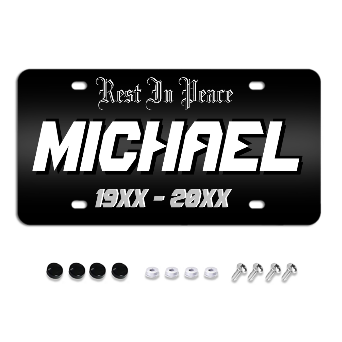 Memorial | Black and Silver License Plate