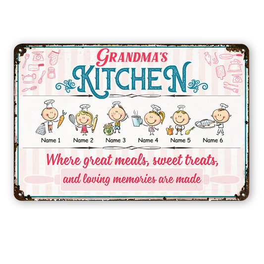 Personalized Kitchen Mom Grandma Metal Sign