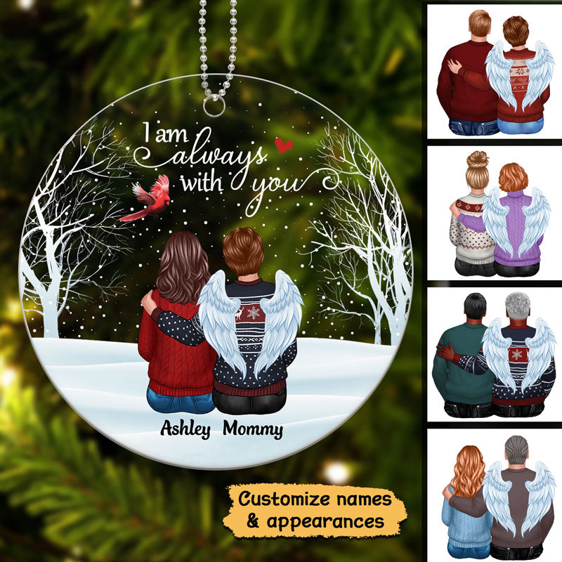 Cardinal Always With You Memorial Snow Personalized Acrylic Ornament