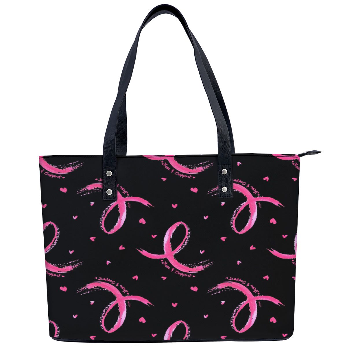 Love and Support Pink Ribbon Pattern Shoulder Bag No.LPFM8M