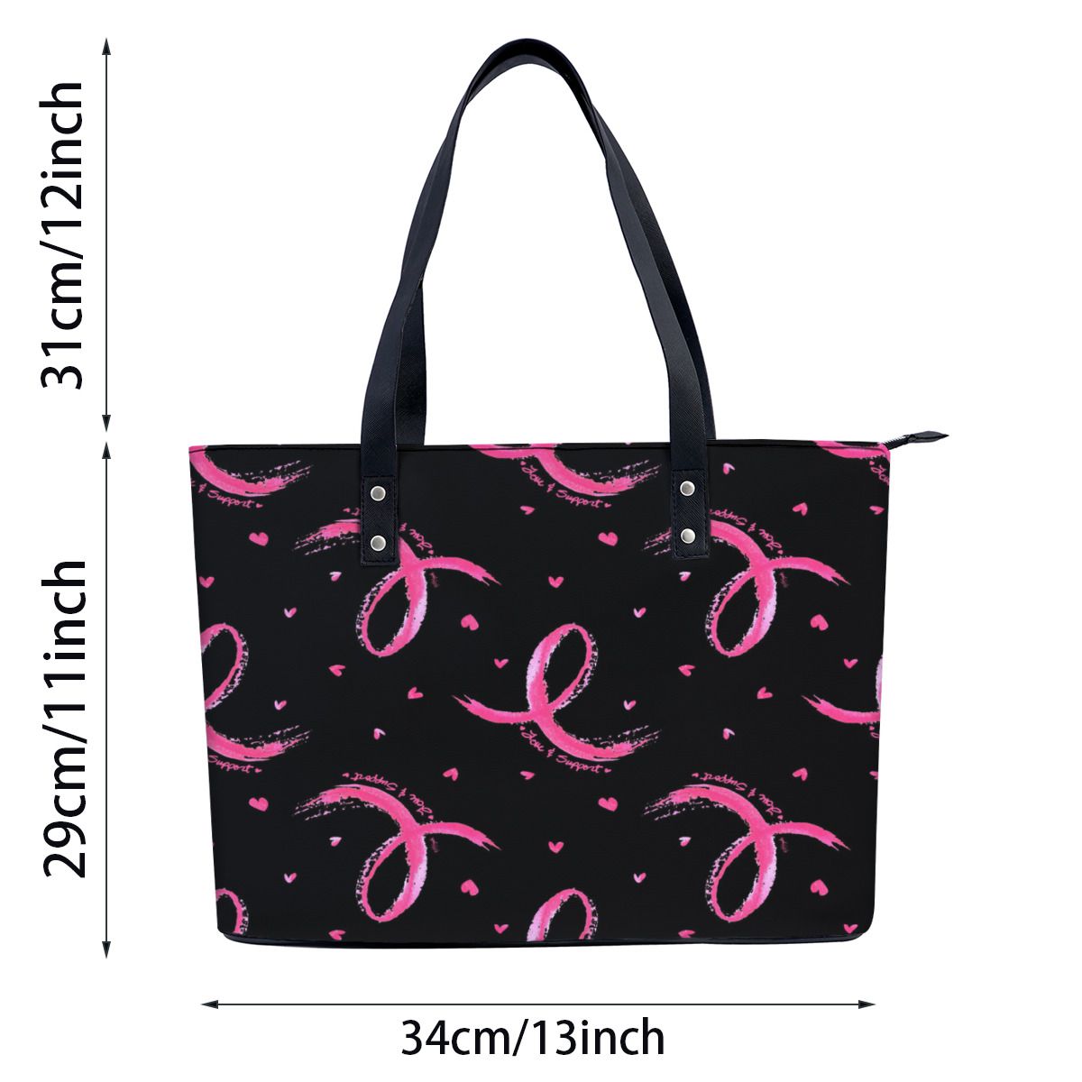 Love and Support Pink Ribbon Pattern Shoulder Bag No.LPFM8M