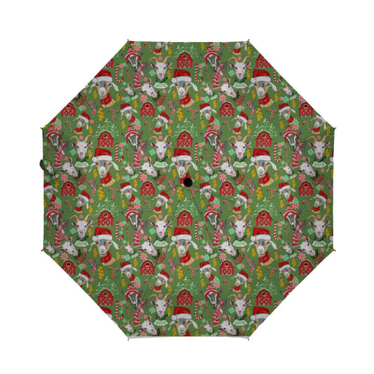 Christmas Goats Candy And Jingle Bells Brushed Polyester Umbrella No.3NPXJV