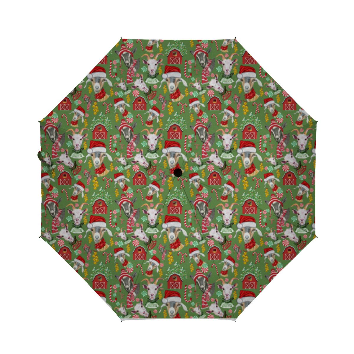 Christmas Goats Candy And Jingle Bells Brushed Polyester Umbrella No.3NPXJV