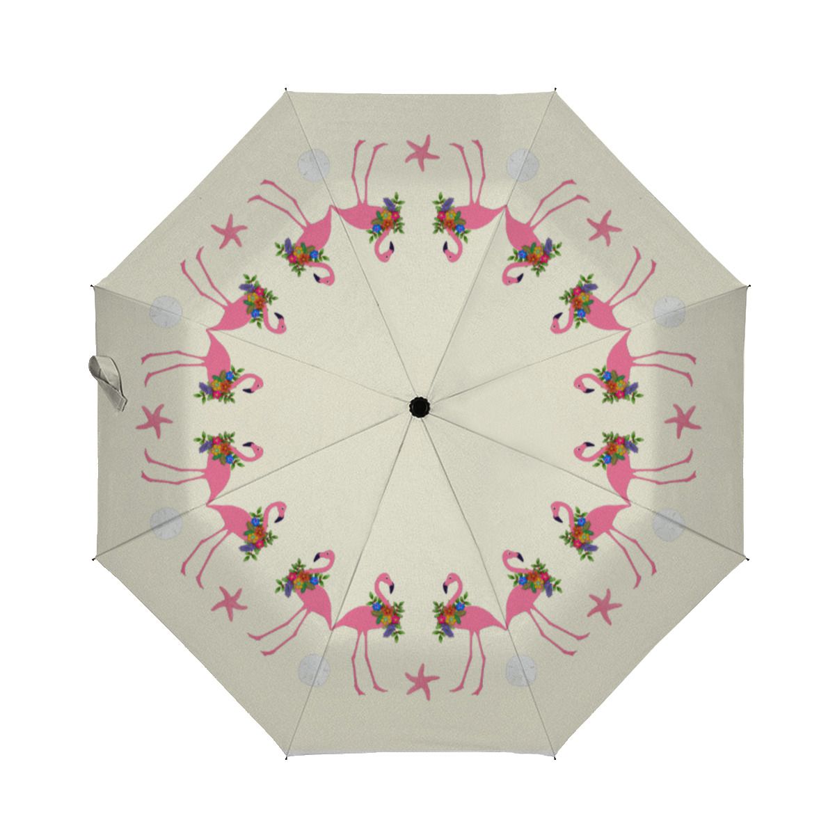Flamingos N Sand Dollars Tropical Christmas Brushed Polyester Umbrella No.3YYYGN