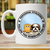 Personal Stalker Peeking Dog Cat Circle Personalized Mug (Double-sided Printing)