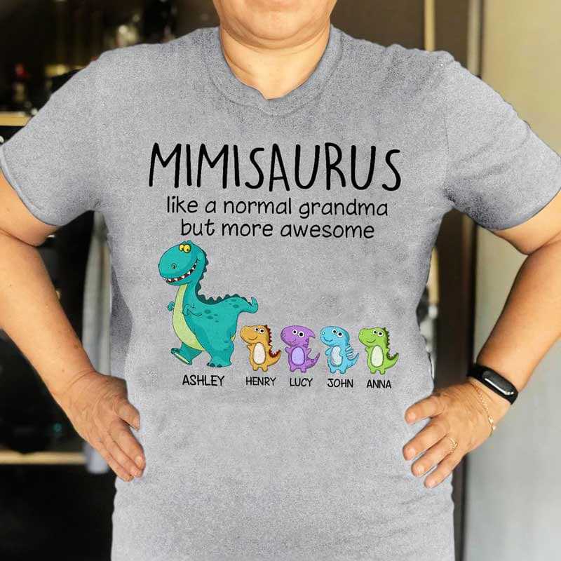 Grandmasaurus Mamasaurus And Kids Personalized Shirt