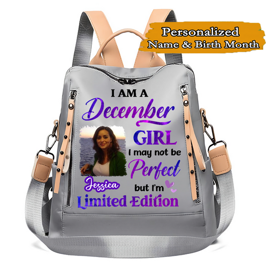 Birthday Gift Birth Month Fashion Girl Limited Edition Personalized Photo & Name Backpack