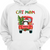 Cat Mom Cats On Truck クリスマス パーソナライズド パーカー スウェットシャツ
