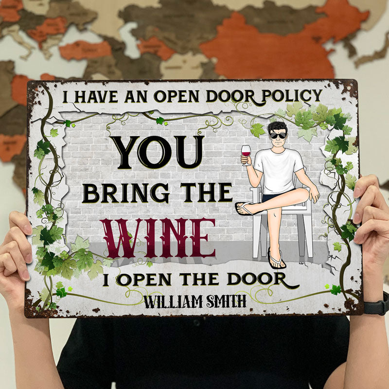 Bring The Wine - Gift For Wine Lovers - Personalized Custom Classic Metal Signs