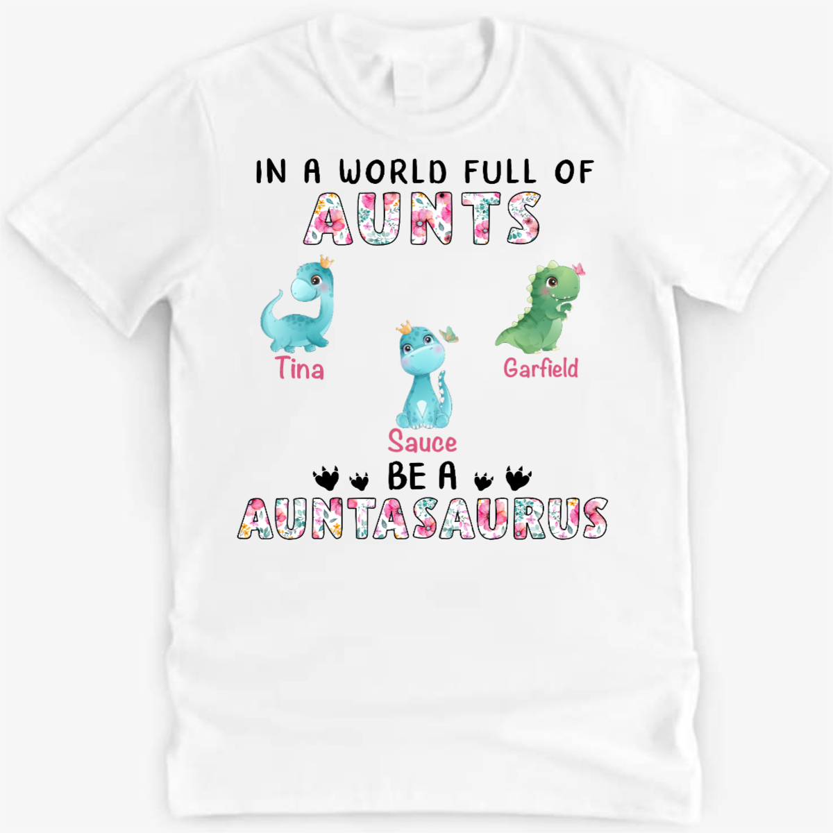 Be A Mamasaurus Floral Cute Little Dinosaur Personalized Shirt