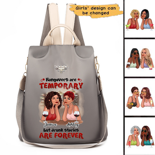 Wine Fashion Besties Personalized Backpack