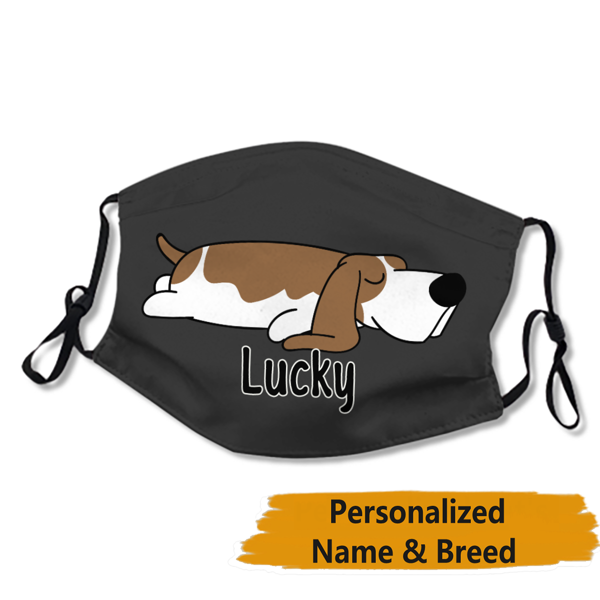 Personalized Dog's Name & Breed Face Mask No.6