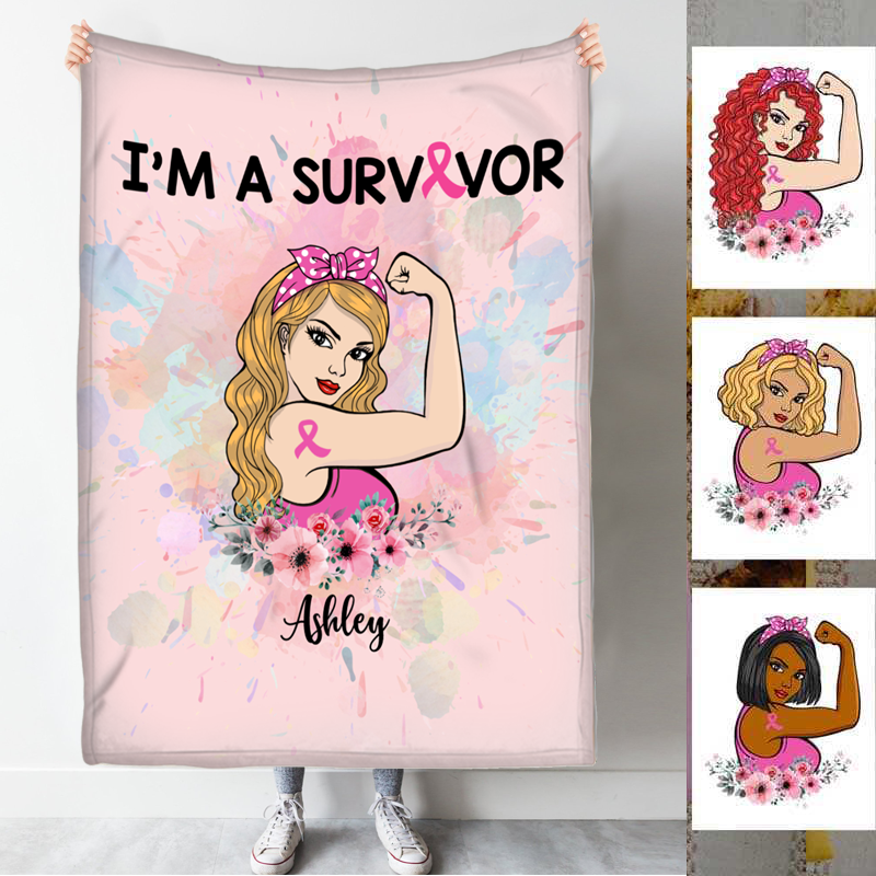 Breast Cancer Survivor Personalized Fleece Blanket