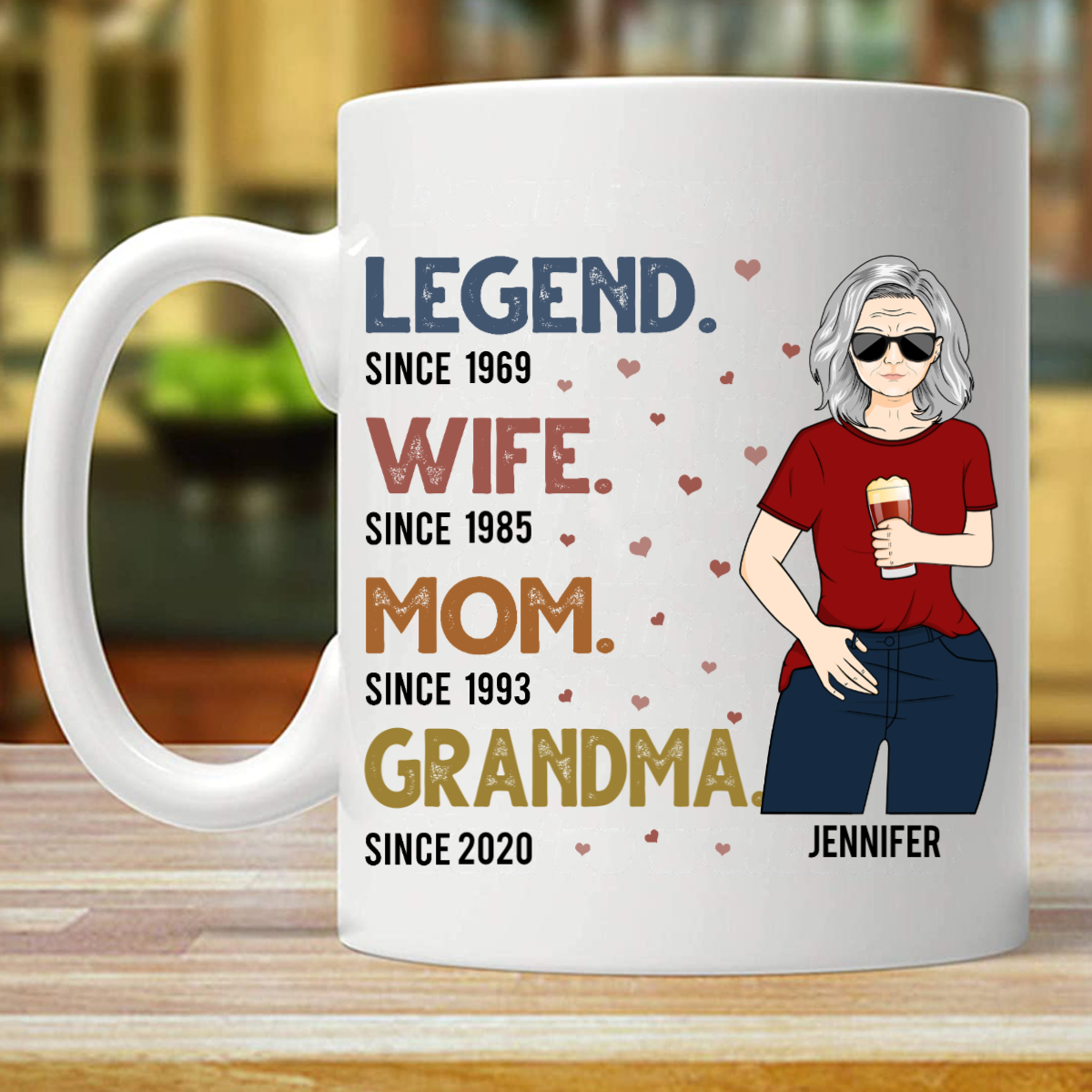 Legend Wife Mom Grandma - Gift For Family - Personalized Custom Mug (Double-sided Printing)