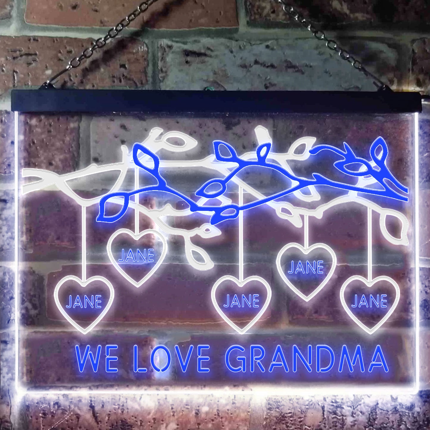 Personalized Hanging Hearts Name Sign, Mother's Day, Gifts for Her, Mom, Customize Neon Light LED Sign