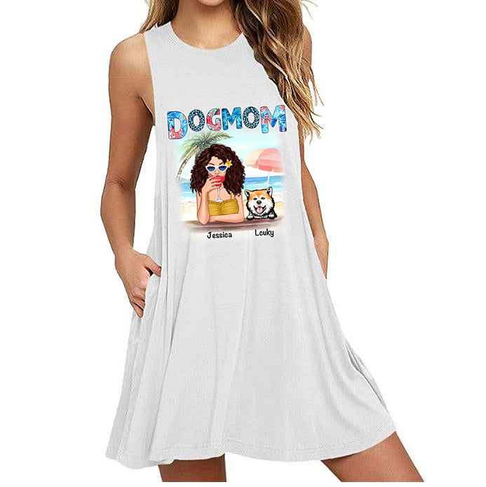 Dog Mom Summer Patterned Personalized Women Dresses