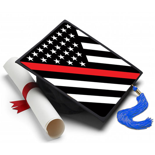 Thin Red Line Flag Grad Cap Tassel Topper