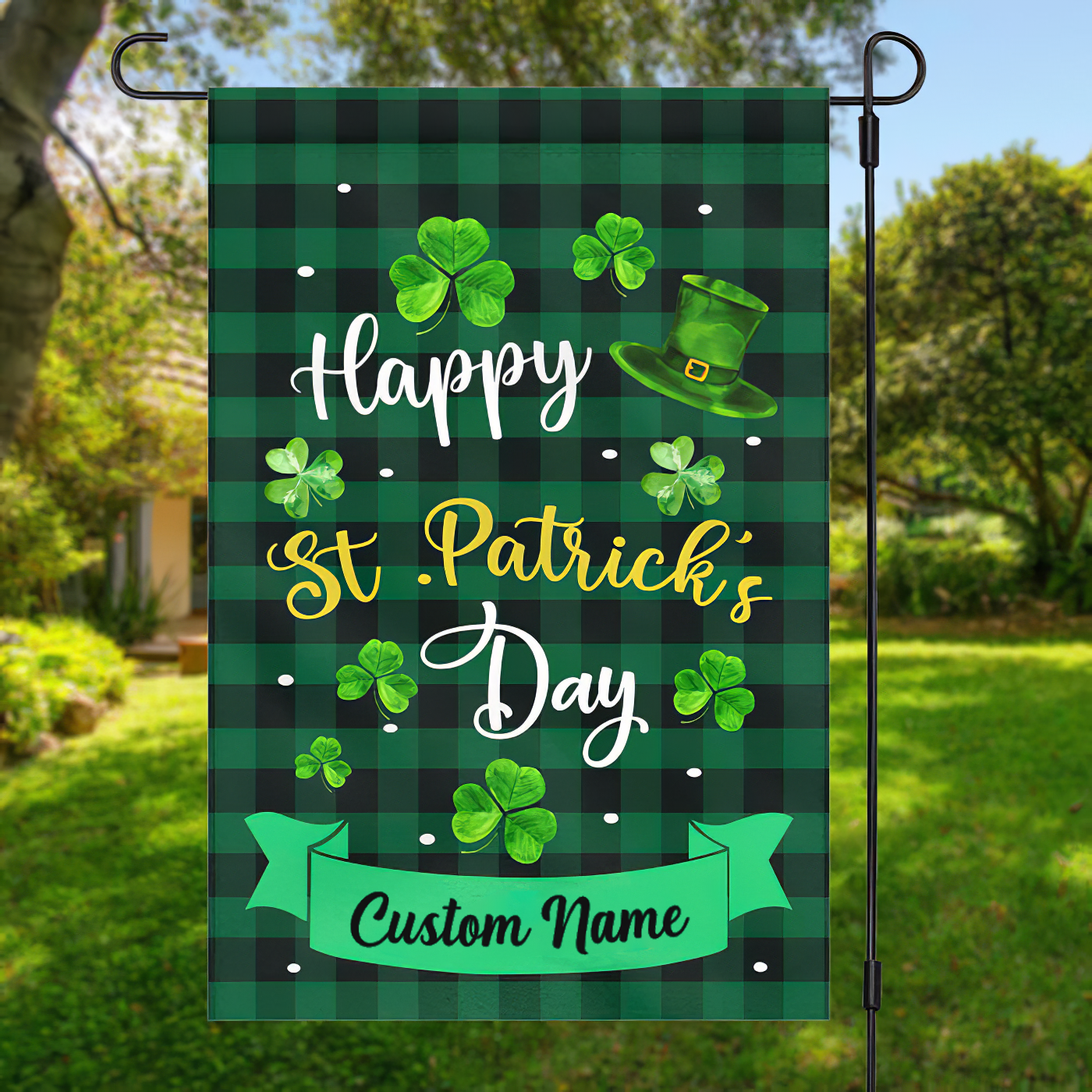 Happy St Patrick's Day Custom Garden Flag