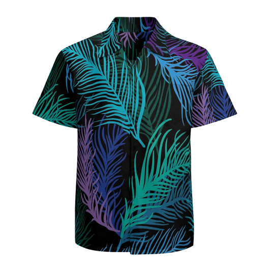 Multicolored Palm Leaves Graphic Hawaiian Shirts No.48HFLQ