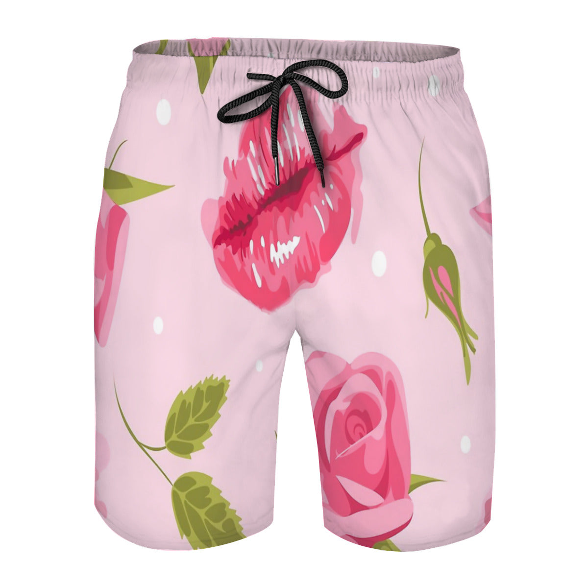 Floral Girly Pattern Pinky Floral Seamless Exotic Watercolor Garden Graphic Men's Swim Trunks No.4GU5Z9
