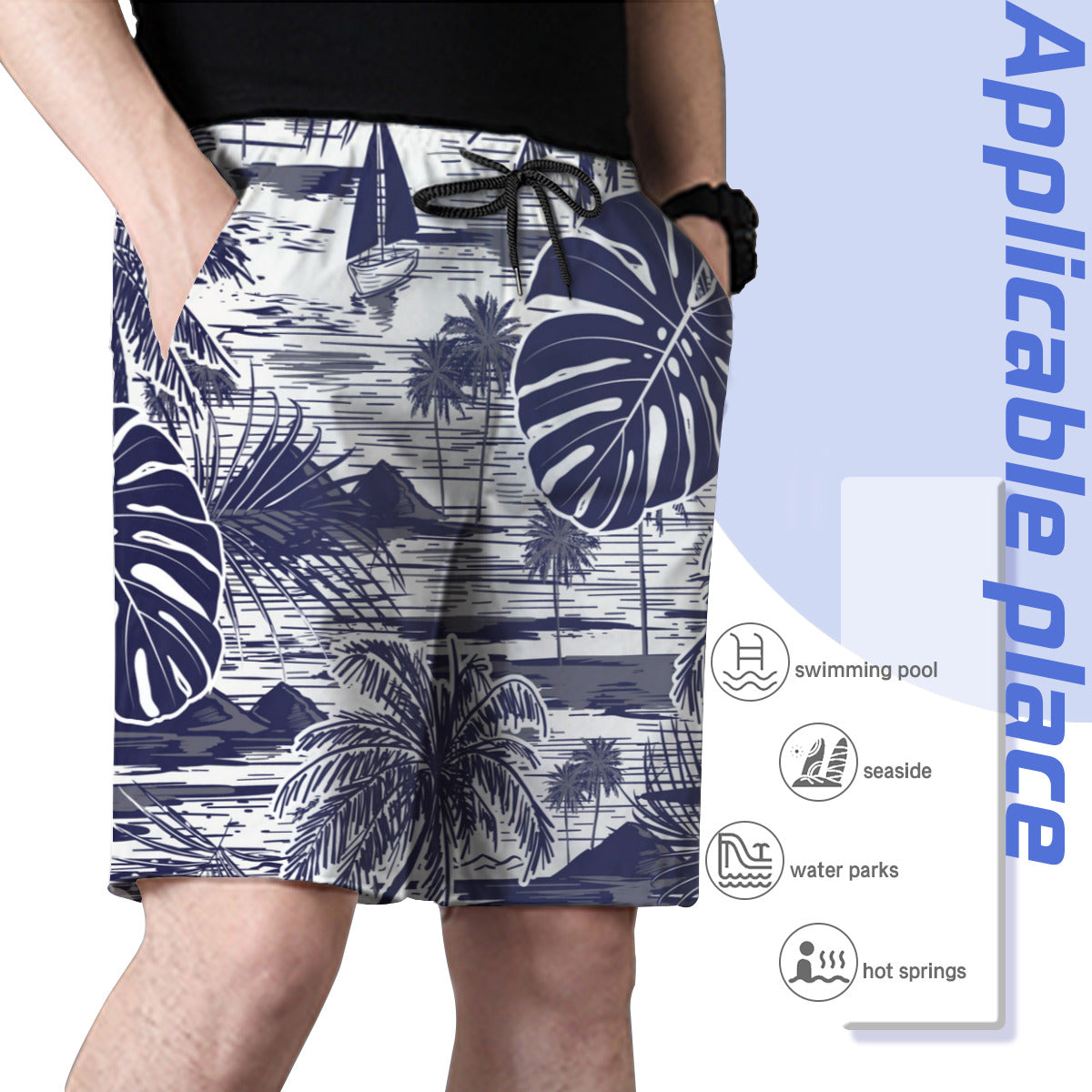 Tropical Leaves 010 Men's Swim Trunks No.4JW5V3