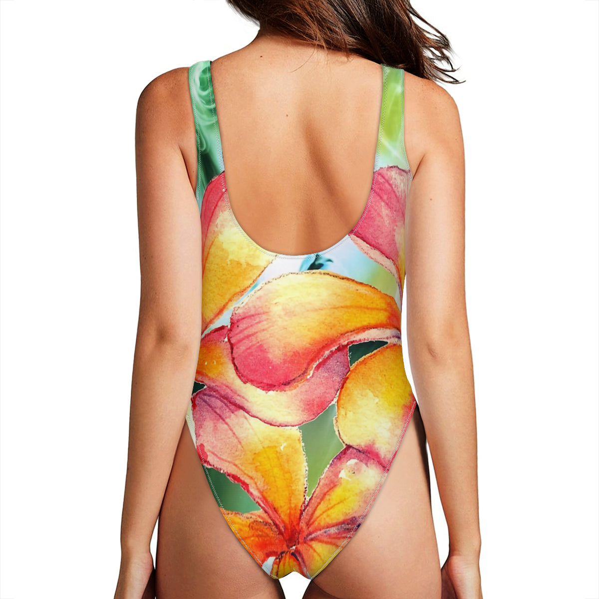 Art Of Frangipani Flowers Graphic One-Piece Swimsuit for Women No.4OTRE2