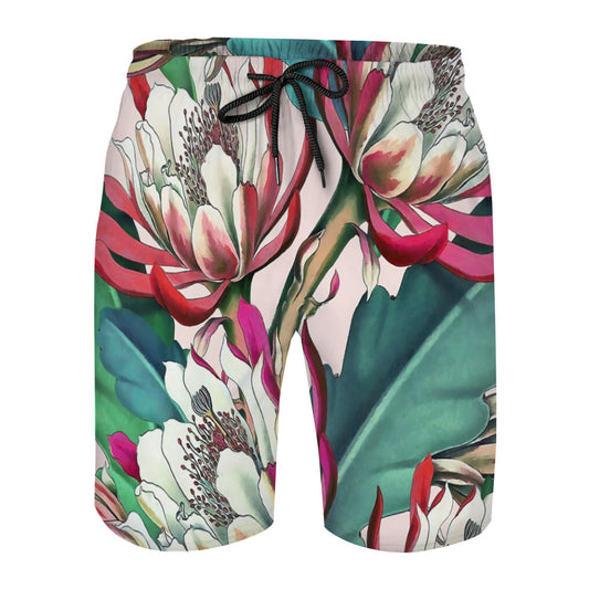 Flowering Cactus Graphic Men's Swim Trunks No.4T9J3X