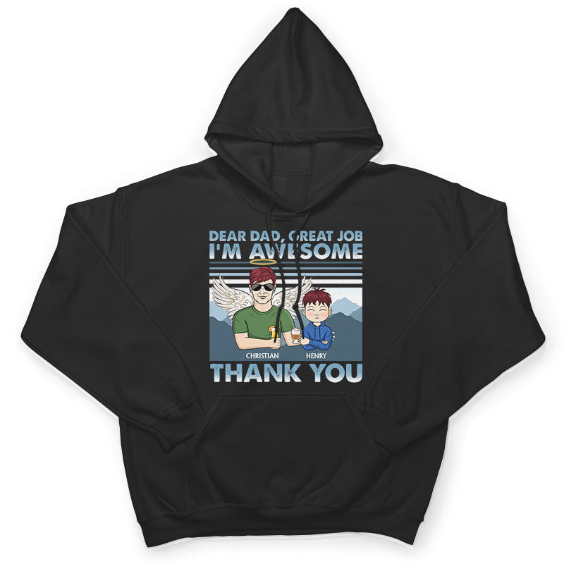 Dear Dad Great Job We're Awesome Winter Young - Christmas Gift For Father - Personalized Hoodie Sweatshirt