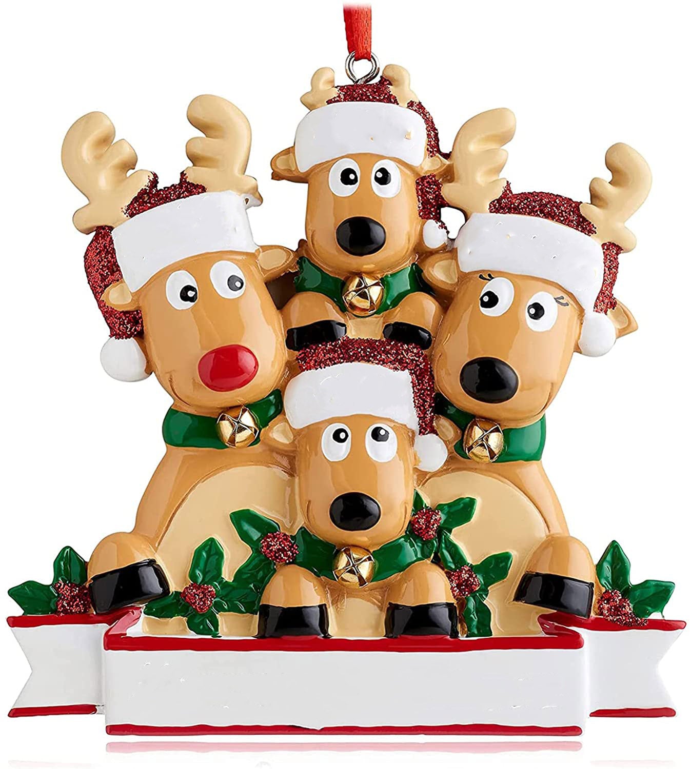 Personalized Deer Family of 2, 3, 4, 5, 6 ,7 & 8 - Cute Deer Winter Gift