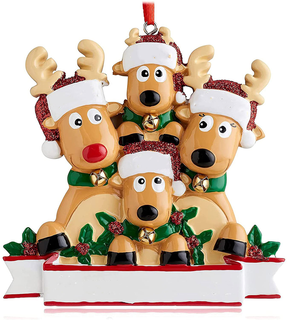 Personalized Deer Family of 2, 3, 4, 5, 6 ,7 & 8 - Cute Deer Winter Gi ...