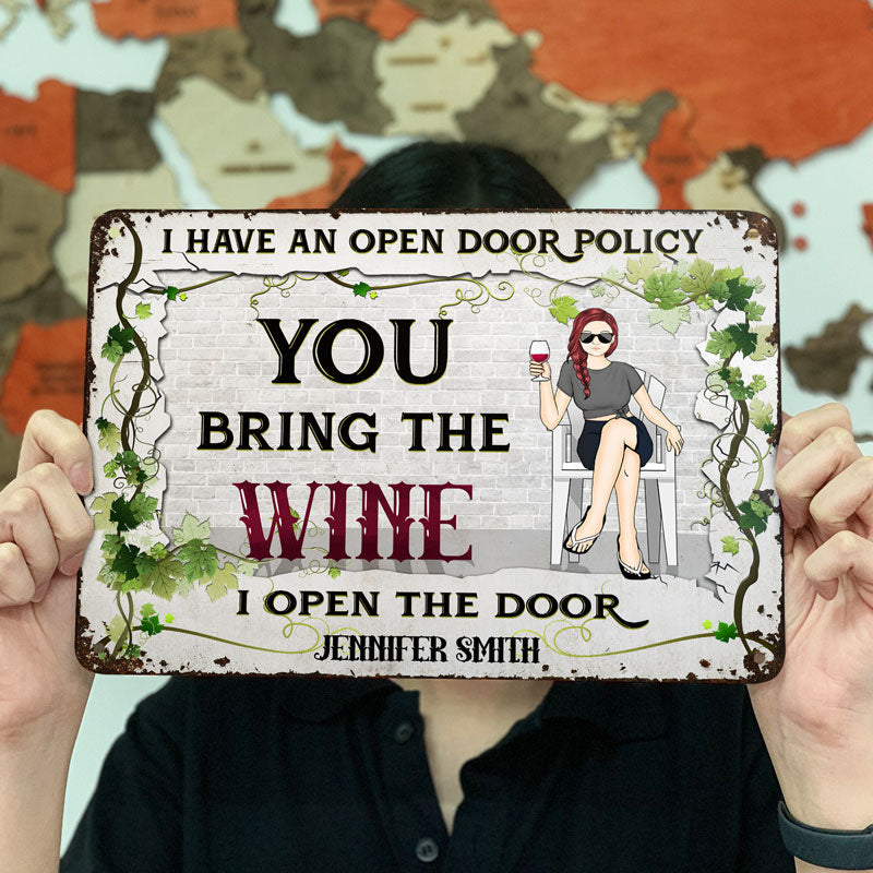 Bring The Wine - Gift For Wine Lovers - Personalized Custom Classic Metal Signs