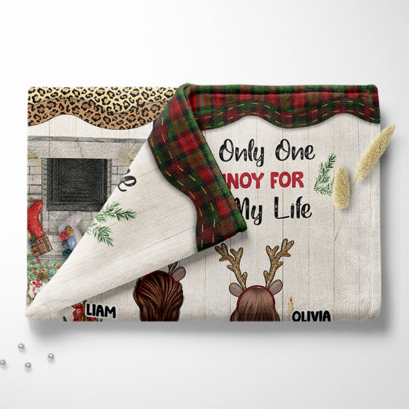 Christmas Couple I Want To Annoy For The Rest Of My Life - Personalized Custom Fleece Blanket