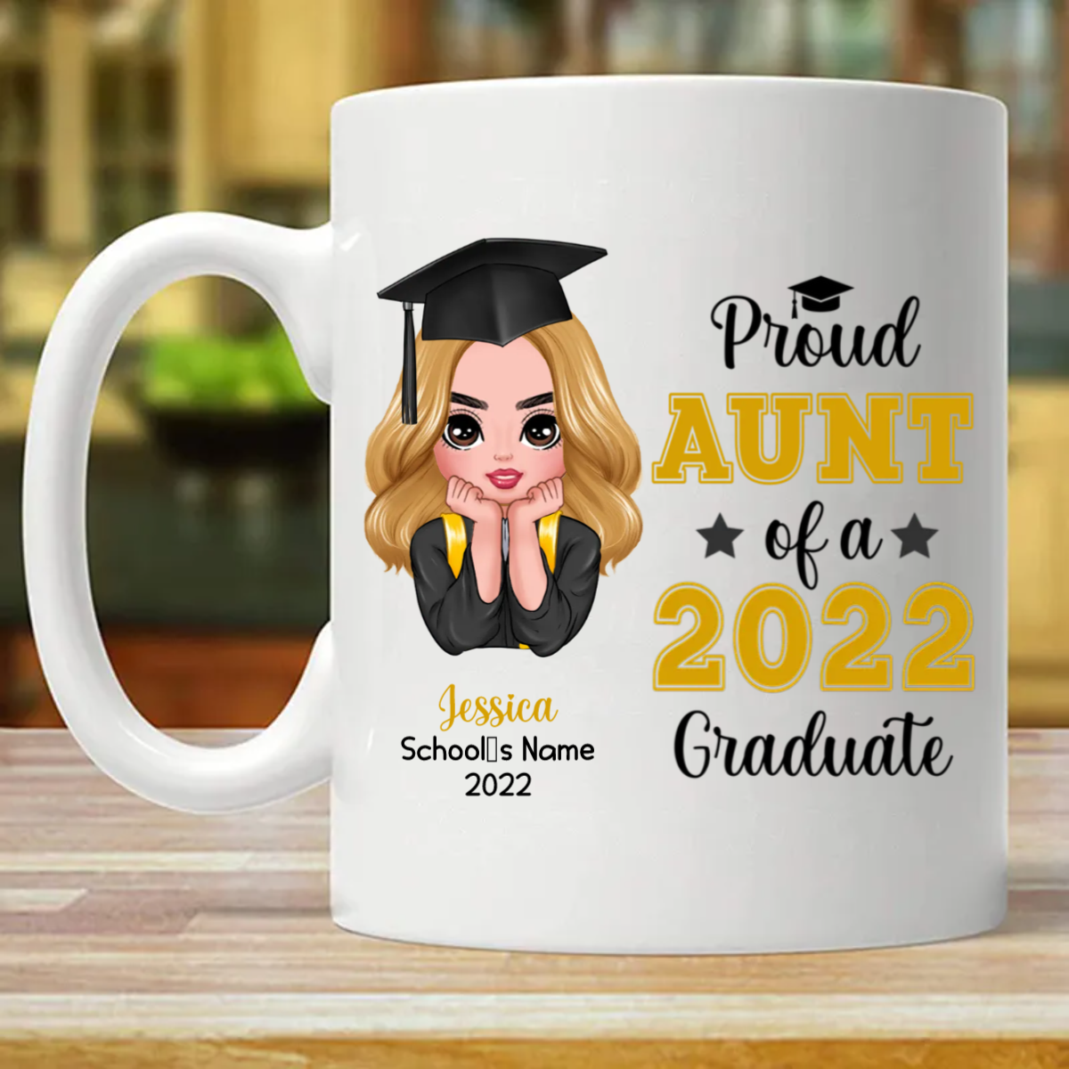 Graduation 2022 Mom Dad Grandpa Grandma Personalized Mug (Double-sided Printing)