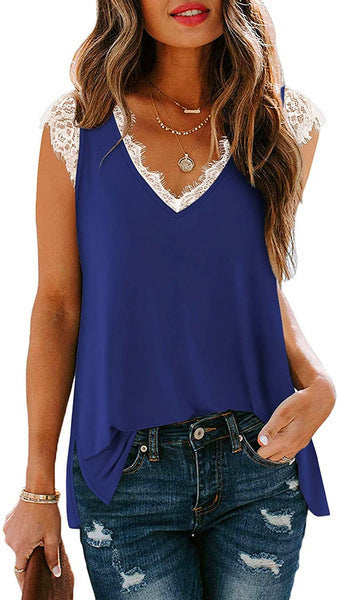 Besties Since Summer Patterned Personalized Women Tank Top V Neck Lace