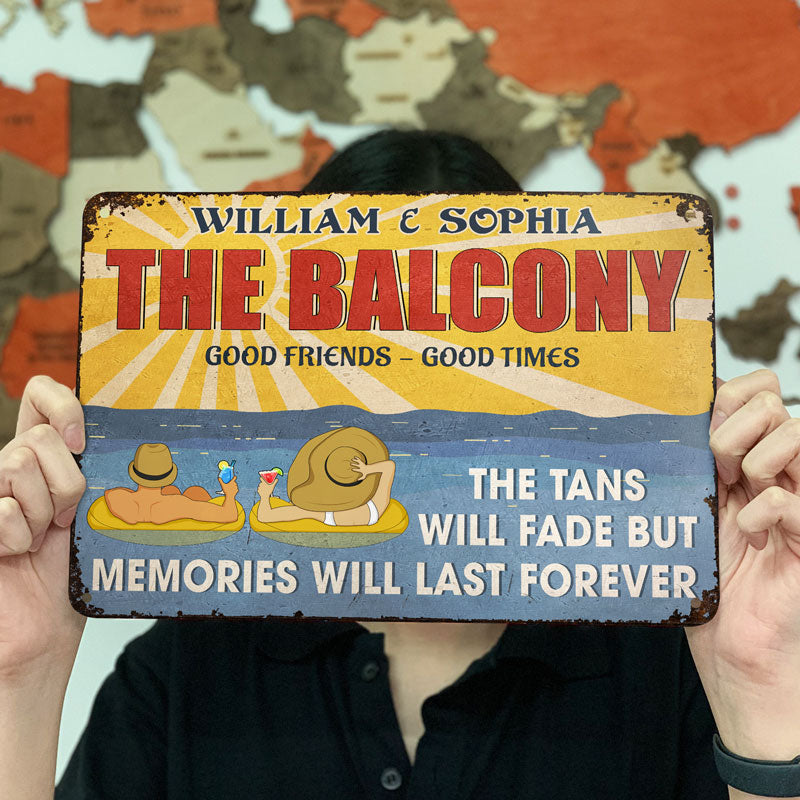 Couple Beach Bar Memories Will Last Forever - Personalized Custom Classic Metal Signs