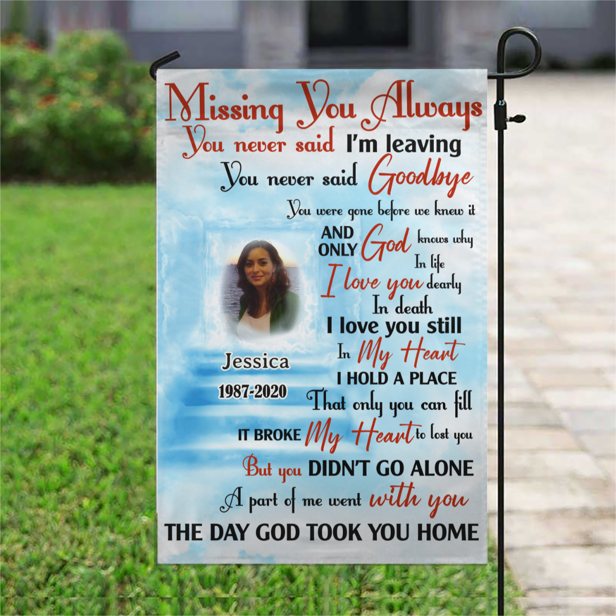 Missing You Always - Custom Personalized Memorial Flag