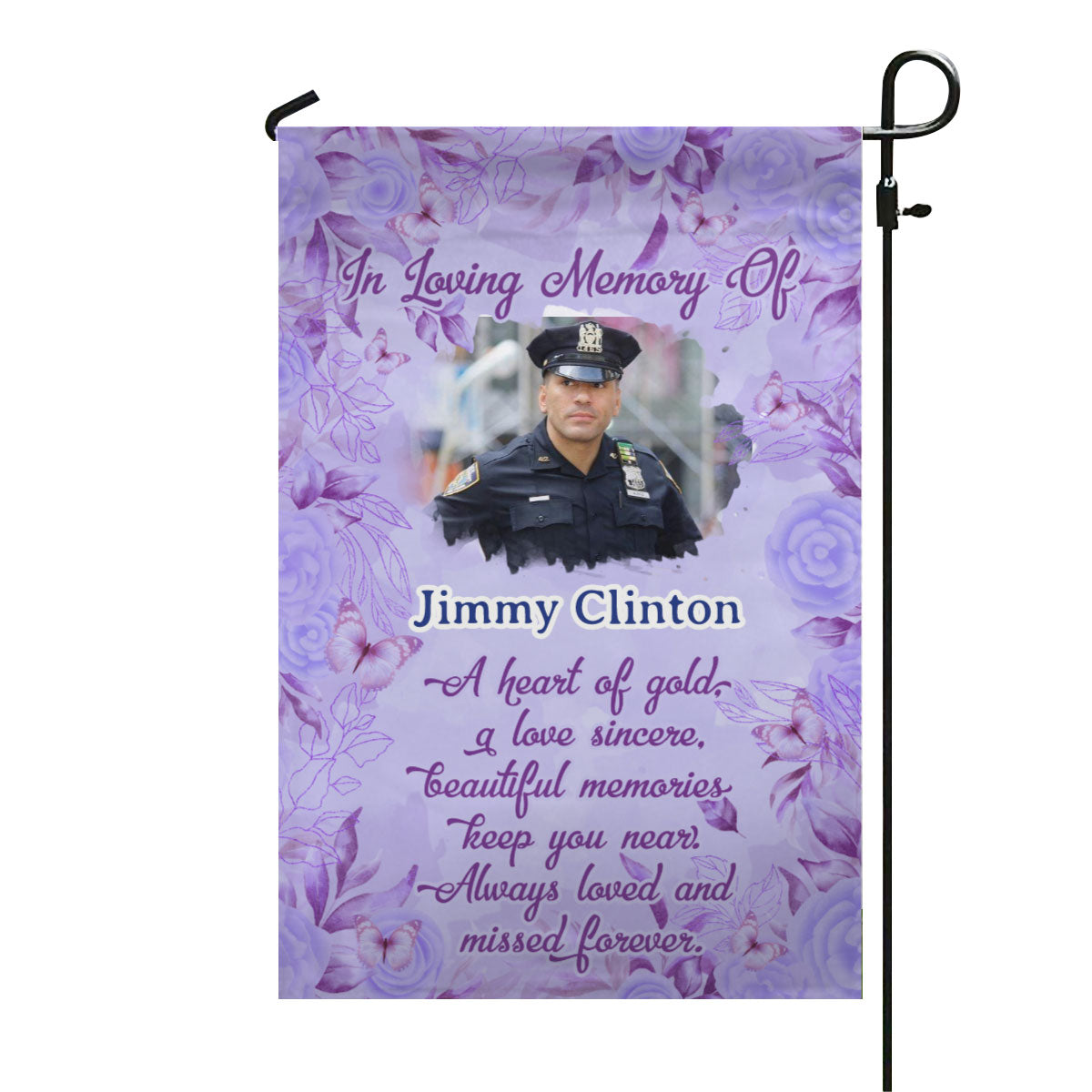 In Loving Memory Of Personalized Photo Memorial Garden & House Flag