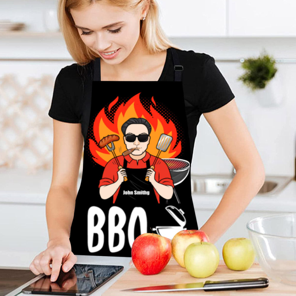 BBQ Funny Personalized Apron (with pocket)