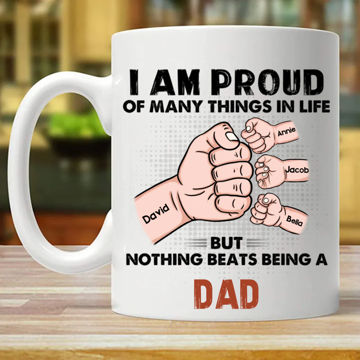Dear Dad Grandpa 名入れマグカップ（両面印刷）
