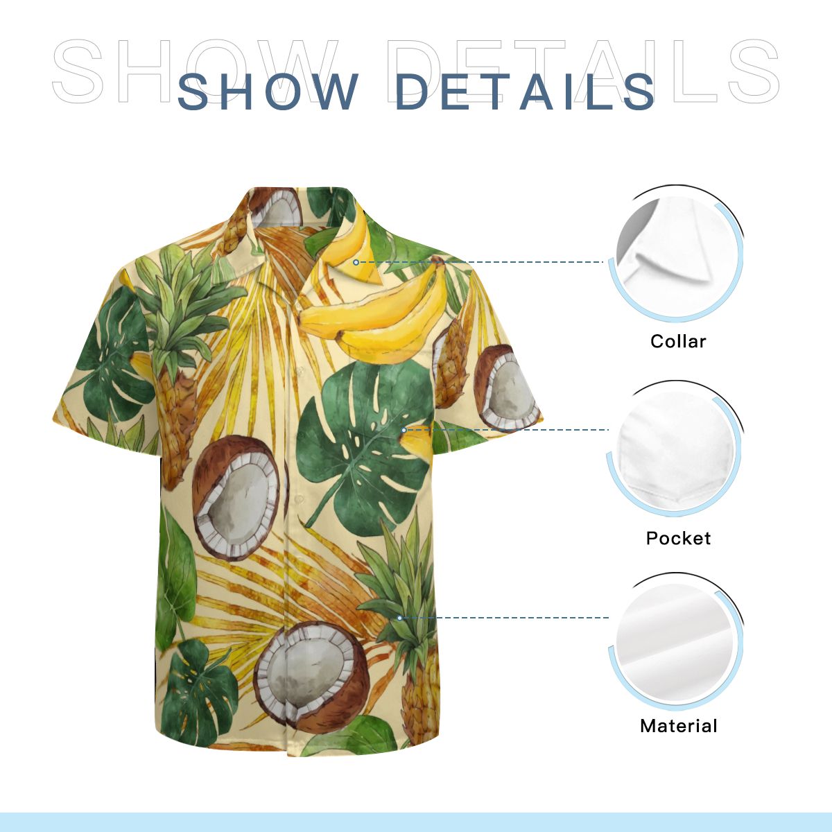 Tropical Leaves Pineapple Hawaiian Shirts No.5T2NFW