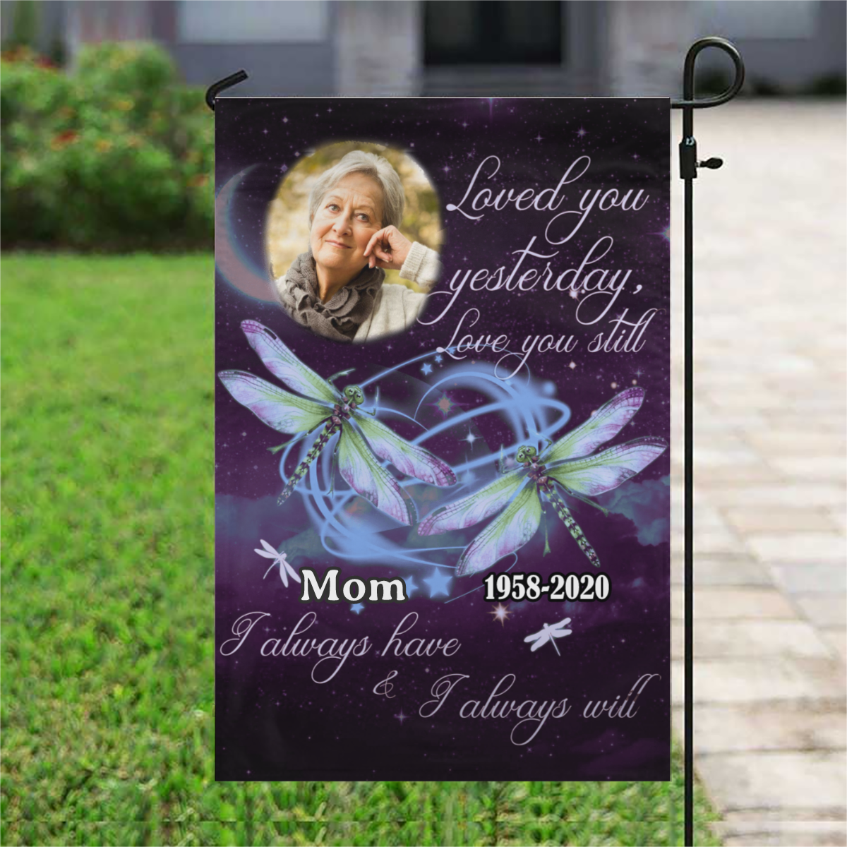 Love You Still Personalized Photo Memorial Garden & House Flag