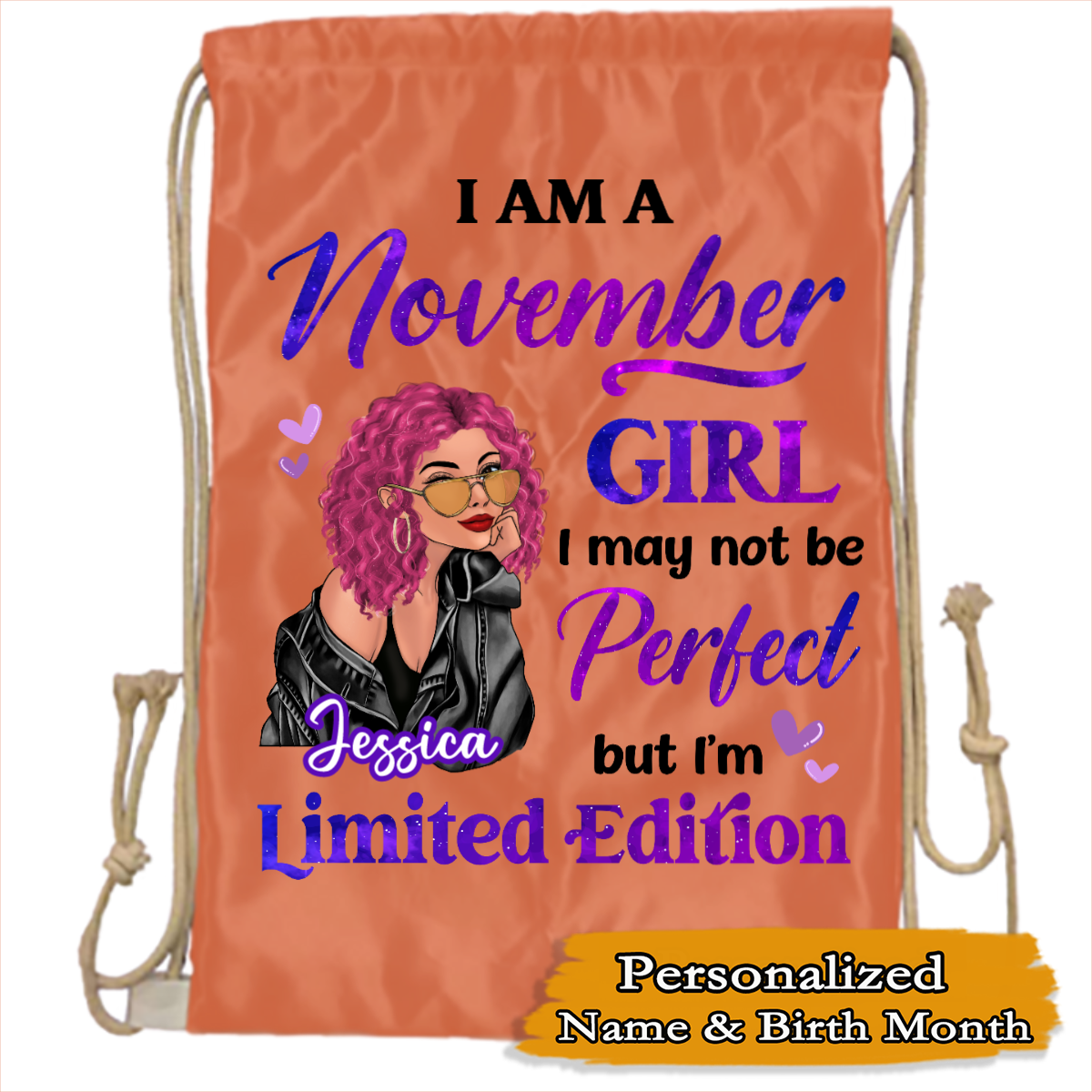 Birthday Gift Birth Month Fashion Girl Limited Edition Personalized Drawstring BackPacks