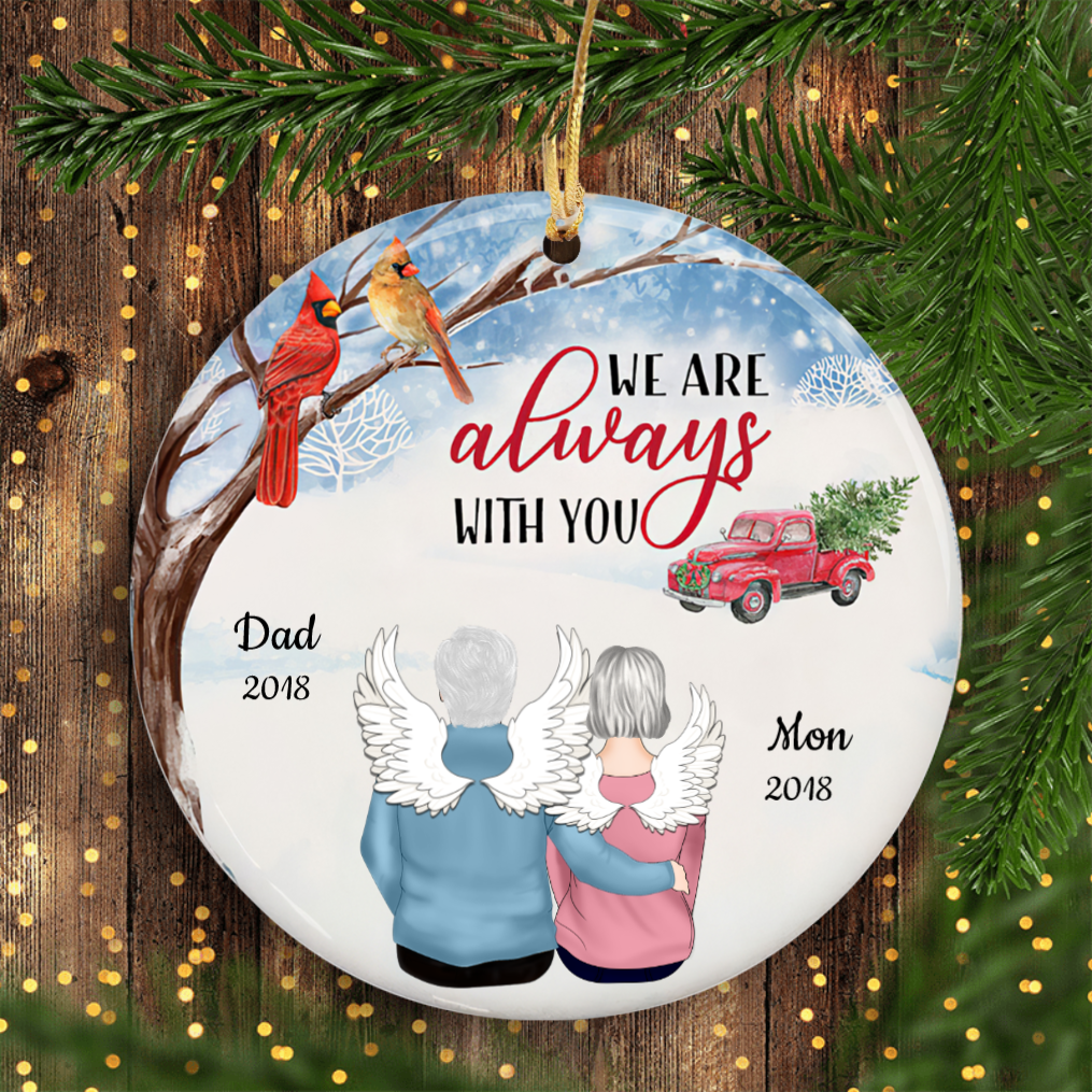 Dad & Mon Always With You Custom Ornaments