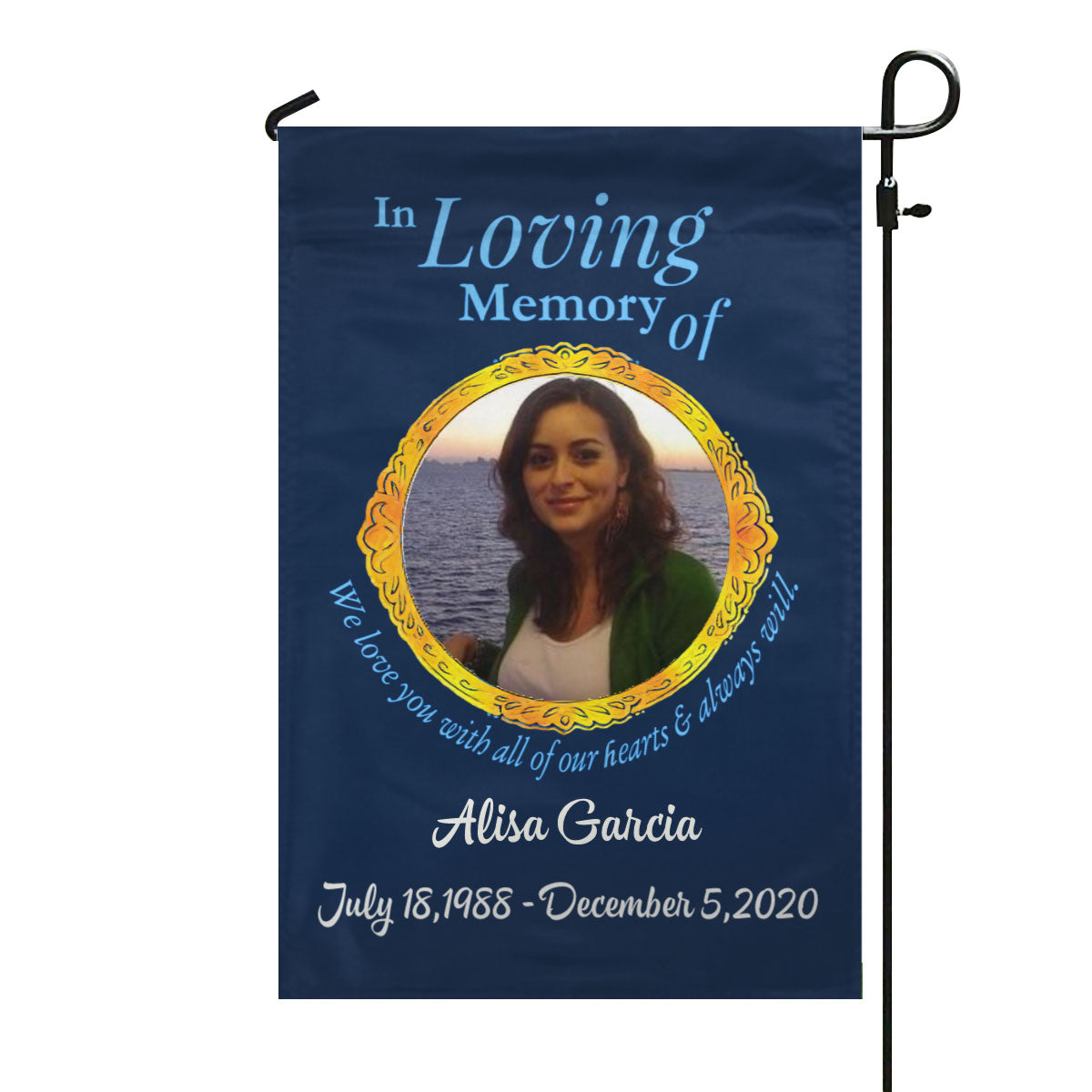 In Loving Memory Personalized Memorial Garden Flag