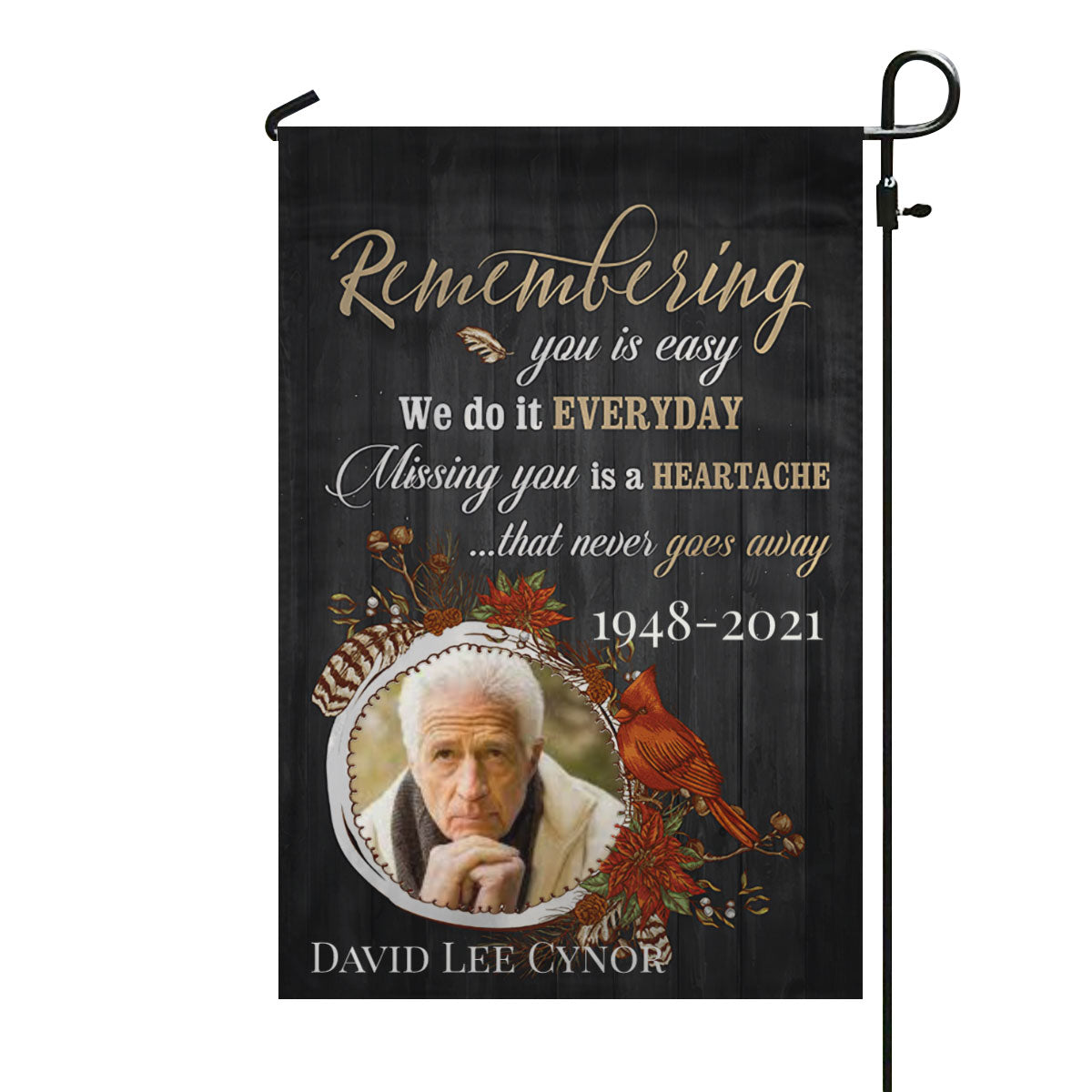 Missing You Is A Heartache Memorial Photo Personalized Garden Flag